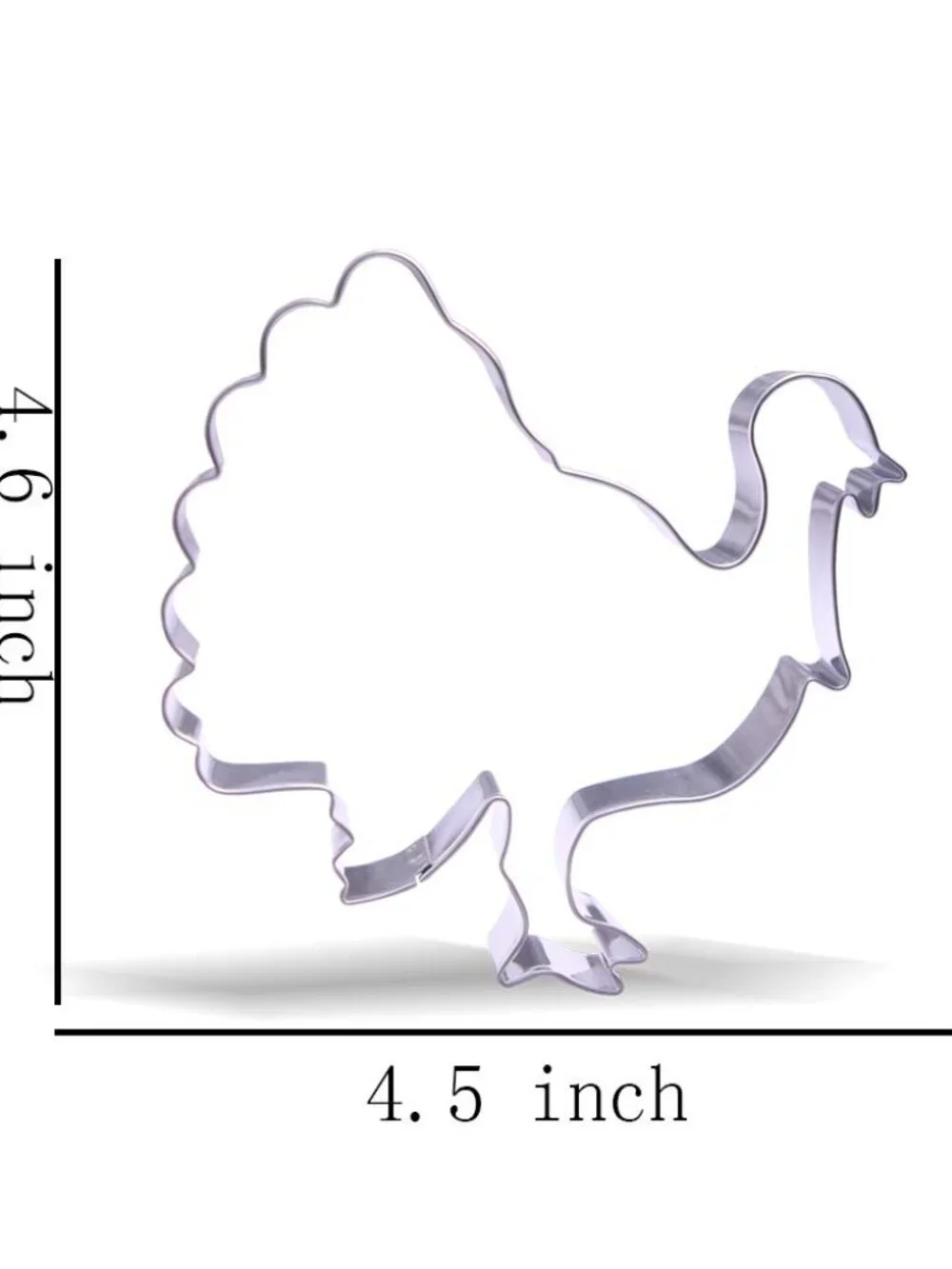 4.5 inch Large Turkey Cookie Cutter - Stainless Steel